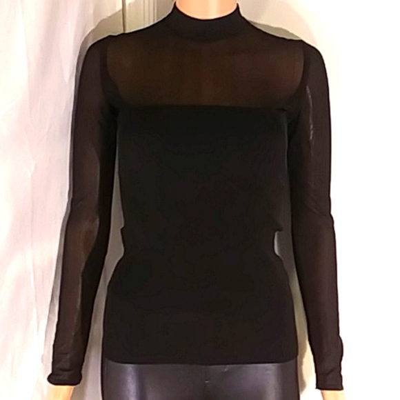 Hot 🔥 Herve Leger Paris Sheer Stretch knit Top - Picture 2 of 14